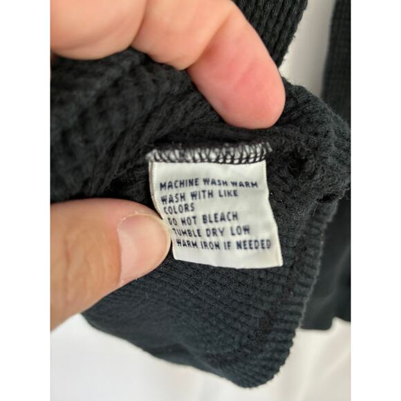 Polo Ralph Lauren Waffle Knit T-Shirt Men's Large Black Thermal Preppy - Picture 5 of 6